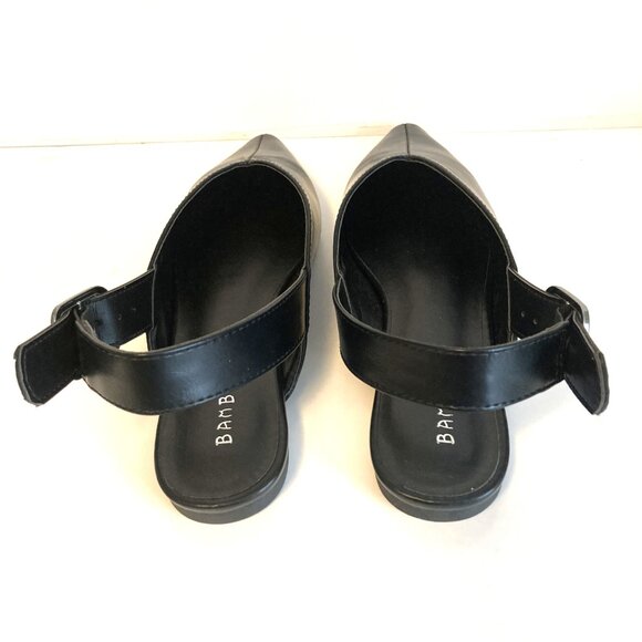 Bamboo Sling Back Black Flat Pointed Toe Shoes size 6.5 - Picture 7 of 9